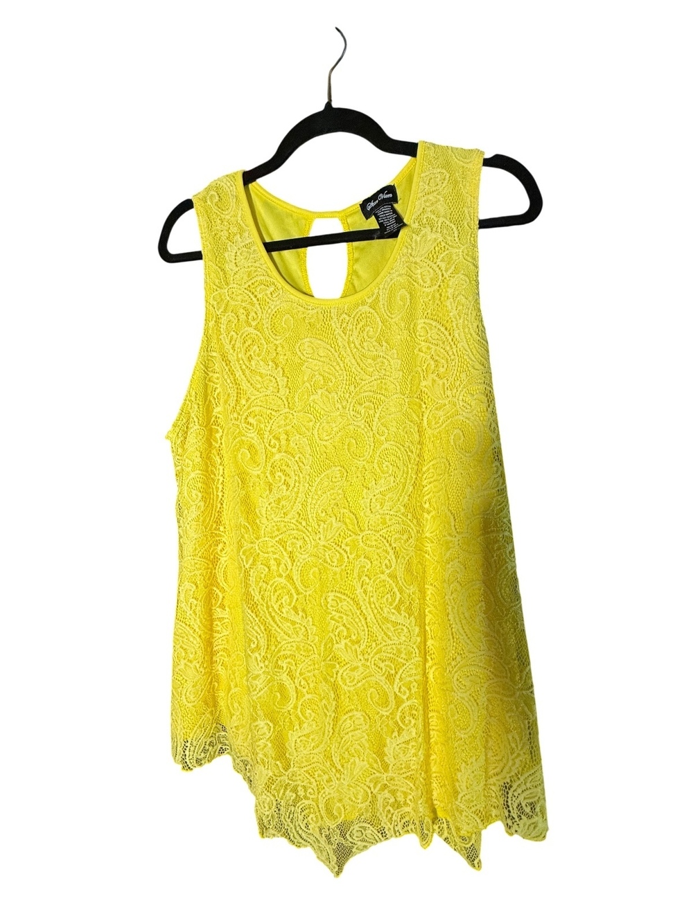 NWOT Star Vixen Yellow Lace Tank 3X